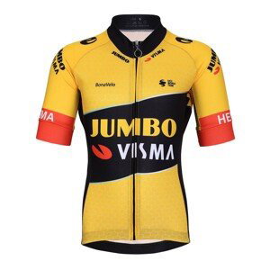 BONAVELO Cyklistický dres s krátkym rukávom - JUMBO-VISMA '23 KIDS - čierna/žltá