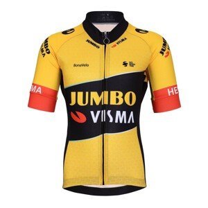 BONAVELO Cyklistický dres s krátkym rukávom - JUMBO-VISMA '23 KIDS - čierna/žltá M-145cm
