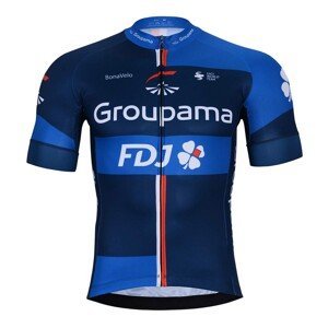 BONAVELO Cyklistický dres s krátkym rukávom - GROUPAMA FDJ 2023 - červená/biela/modrá XL