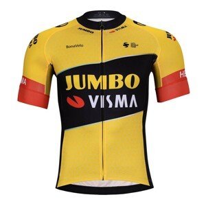 BONAVELO Cyklistický dres s krátkym rukávom - JUMBO-VISMA 2023 - žltá/čierna 4XL
