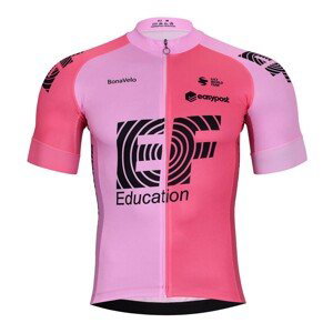 BONAVELO Cyklistický dres s krátkym rukávom - EDUCATION-EASYPOST 2 - ružová/čierna 2XL