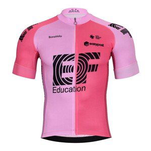BONAVELO Cyklistický dres s krátkym rukávom - EDUCATION-EASYPOST 2023 - čierna/ružová 4XL