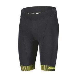 SCOTT Cyklistické nohavice krátke bez trakov - RC TEAM ++ - čierna/žltá M