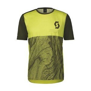 SCOTT Cyklistický dres s krátkym rukávom - TRAIL VERTIC SS - žltá/zelená M