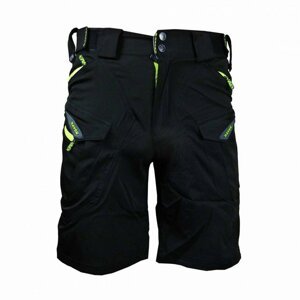 HAVEN Cyklistické nohavice krátke bez trakov - CUBES BLACKIES - zelená/čierna M