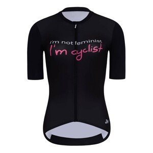 HOLOKOLO Cyklistický dres s krátkym rukávom - CYCLIST ELITE LADY - ružová/čierna/biela 2XL