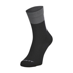 SCOTT Cyklistické ponožky klasické - BLOCK STRIPE CREW - šedá/čierna 45-47
