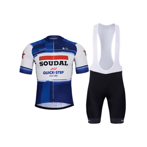 BONAVELO Cyklistický krátky dres a krátke nohavice - SOUDAL QUICK-STEP 23 - modrá/biela/čierna
