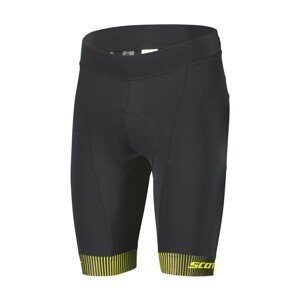 SCOTT Cyklistické nohavice krátke bez trakov - RC TEAM ++ - čierna/žltá XL