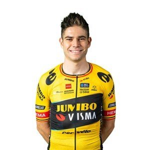 AGU Cyklistický dres s krátkym rukávom - JUMBO-VISMA 2023 WOUT VAN AERT - žltá/čierna L