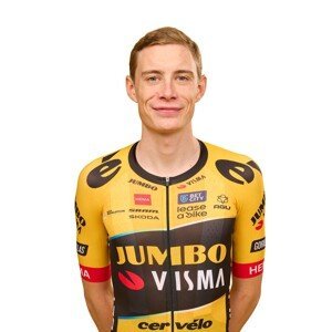 AGU Cyklistický dres s krátkym rukávom - JUMBO-VISMA 2023 JONAS VINGEGAARD - žltá/čierna S