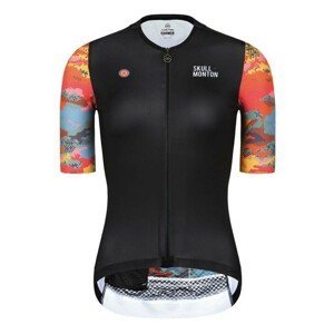 MONTON Cyklistický dres s krátkym rukávom - SKULL RAINBOW LADY - čierna/viacfarebná M