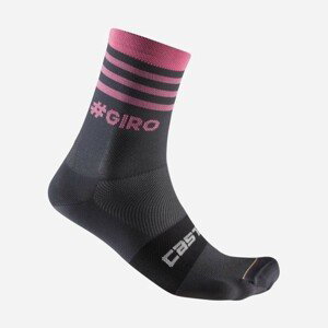 CASTELLI Cyklistické ponožky klasické - GIRO D'ITALIA 2023 - ružová/šedá