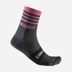 CASTELLI Cyklistické ponožky klasické - GIRO D'ITALIA 2023 - šedá/ružová L-XL