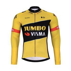 BONAVELO Cyklistický dres s dlhým rukávom zimný - JUMBO-VISMA 2023 WNT - žltá/čierna XL