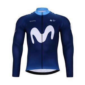BONAVELO Cyklistický dres s dlhým rukávom zimný - MOVISTAR 2023 WINTER - modrá/biela XS
