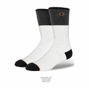 CRANKBROTHERS Cyklistické ponožky klasické - ICON MTB 9'' - biela/šedá 42-47