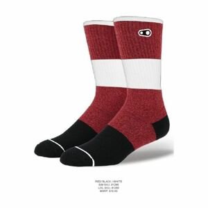 CRANKBROTHERS Cyklistické ponožky klasické - ICON MTB 9'' - červená/čierna/biela