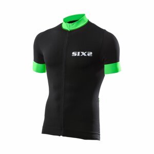 SIX2 Cyklistický dres s krátkym rukávom - BIKE3 STRIPES - čierna/zelená S