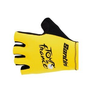 SANTINI Cyklistické rukavice krátkoprsté - TOUR DE FRANCE 2023 - žltá XL
