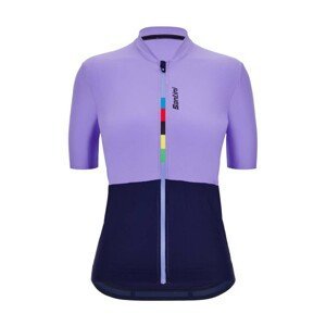 SANTINI Cyklistický dres s krátkym rukávom - UCI RIGA LADY - fialová/modrá L