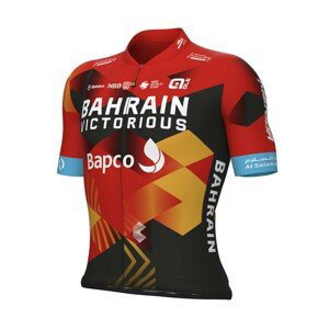 ALÉ Cyklistický dres s krátkym rukávom - BAHRAIN VICTORIOUS 2023 - modrá/červená/biela/čierna