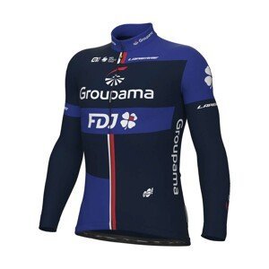 ALÉ Cyklistický dres s dlhým rukávom zimný - GROUPAMA FDJ 2023 - modrá