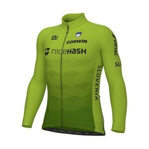 ALÉ Cyklistický dres s dlhým rukávom zimný - SLOVENIA NATIONAL 23 - zelená XL