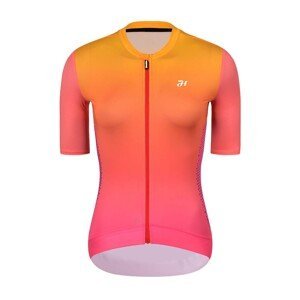 HOLOKOLO Cyklistický dres s krátkym rukávom - INFINITY LADY - oranžová/ružová S