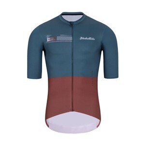 HOLOKOLO Cyklistický dres s krátkym rukávom - VIBES - šedá/červená XL