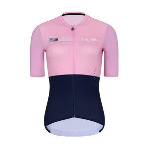 HOLOKOLO Cyklistický dres s krátkym rukávom - VIBES LADY - modrá/ružová M