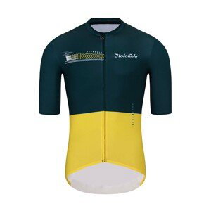 HOLOKOLO Cyklistický dres s krátkym rukávom - VIBES - zelená/žltá