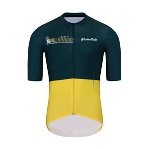 HOLOKOLO Cyklistický dres s krátkym rukávom - VIBES - zelená/žltá XL