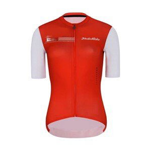 HOLOKOLO Cyklistický dres s krátkym rukávom - VIBES LADY - biela/červená L