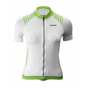 BIEMME Cyklistický dres s krátkym rukávom - SHARP LADY - biela/zelená XS
