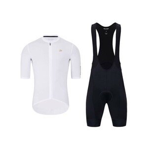 HOLOKOLO Cyklistický krátky dres a krátke nohavice - VICTORIOUS GOLD - biela/čierna