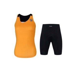 HOLOKOLO Cyklistický krátky dres a krátke nohavice - ENERGY LADY - oranžová/čierna