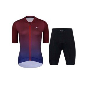 HOLOKOLO Cyklistický krátky dres a krátke nohavice - INFINITY LADY - čierna/bordová/modrá