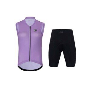 HOLOKOLO Cyklistický krátky dres a krátke nohavice - PURE LADY - čierna/fialová