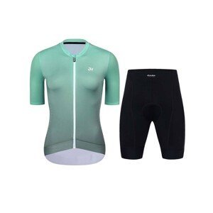 HOLOKOLO Cyklistický krátky dres a krátke nohavice - INFINITY LADY - čierna/svetlo modrá