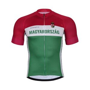 BONAVELO Cyklistický dres s krátkym rukávom - HUNGARY - biela/červená/zelená M