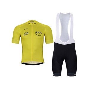 BONAVELO Cyklistický krátky dres a krátke nohavice - TOUR DE FRANCE 2023 - čierna/žltá