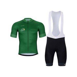 BONAVELO Cyklistický krátky dres a krátke nohavice - TOUR DE FRANCE 2023 - čierna/zelená