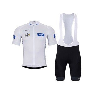 BONAVELO Cyklistický krátky dres a krátke nohavice - TOUR DE FRANCE 2023 - čierna/biela/modrá