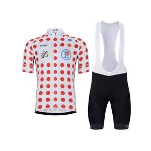 BONAVELO Cyklistický krátky dres a krátke nohavice - TOUR DE FRANCE 2023 - červená/biela/čierna