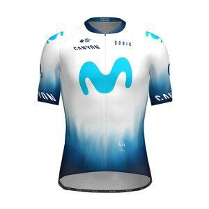 GOBIK Cyklistický dres s krátkym rukávom - ODYSSEY MOVISTAR TEAM THE ICEBERG TDF23 - biela/modrá L