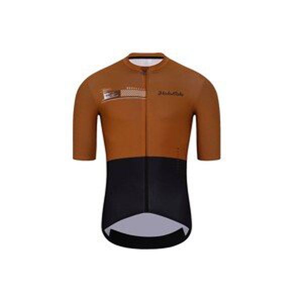 HOLOKOLO Cyklistický dres s krátkym rukávom - VIBES - hnedá/čierna 3XL