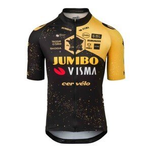 AGU Cyklistický dres s krátkym rukávom - JUMBO-VISMA VELODROME TDF 2023 - žltá/čierna