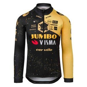 AGU Cyklistický dres s dlhým rukávom letný - AGU JUMBO-VISMA VELO - čierna/žltá M