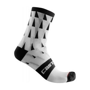CASTELLI Cyklistické ponožky klasické - PENDIO 12 - čierna/biela S-M